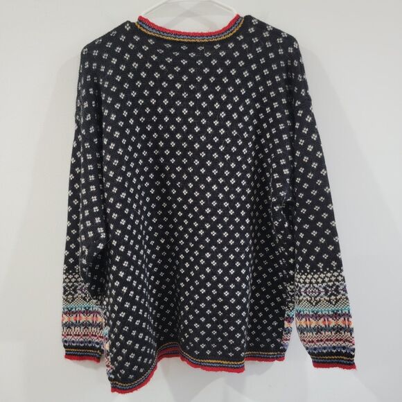 Vintage Womens Cardigan Size Medium Wool Angora Birdseye Nordic Fair Isle - Picture 5 of 7